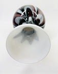 LARGE 1960s ITALIAN EMPOLI CASED WHITE GLASS VASE WITH BLACK AMETHYST SWIRLS