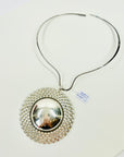 1960s STERLING SILVER MOUNTAIN STREAM PENDANT NECKLACE BY FINNISH MASTER ELIS KAUPPI