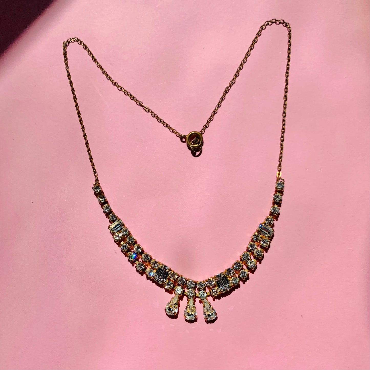 FANCY DIAMANTE PENDANT NECKLACE