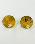 1980s HERMES GREEN LEATHER CLIP ON EARRINGS