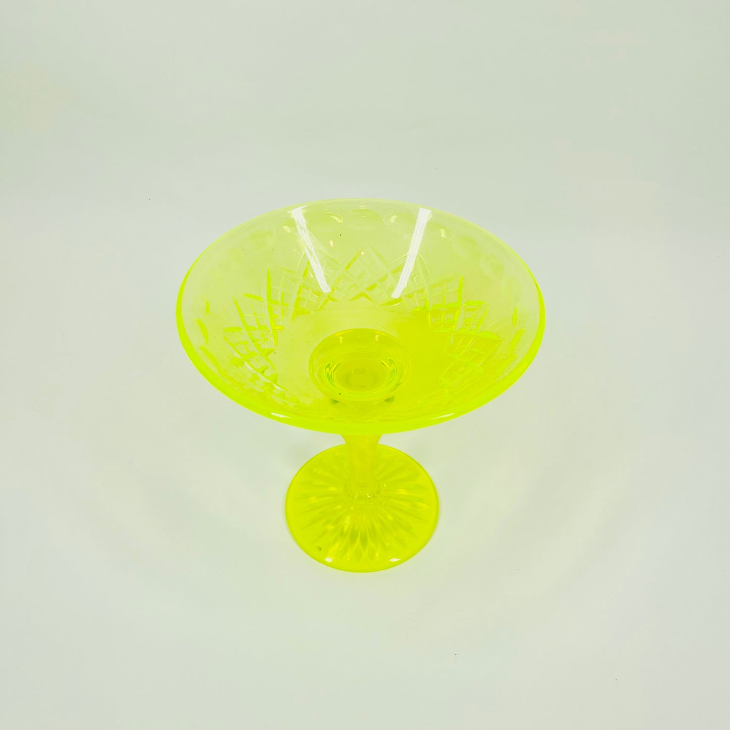 ANTIQUE URANIUM GLASS COMPORT