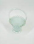 1950s VENETIAN BLUE LATTICINO GLASS BASKET