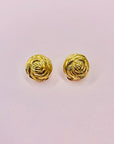 1950s ROSE SCROLLS BUTTON CLIP ON EARRINGS