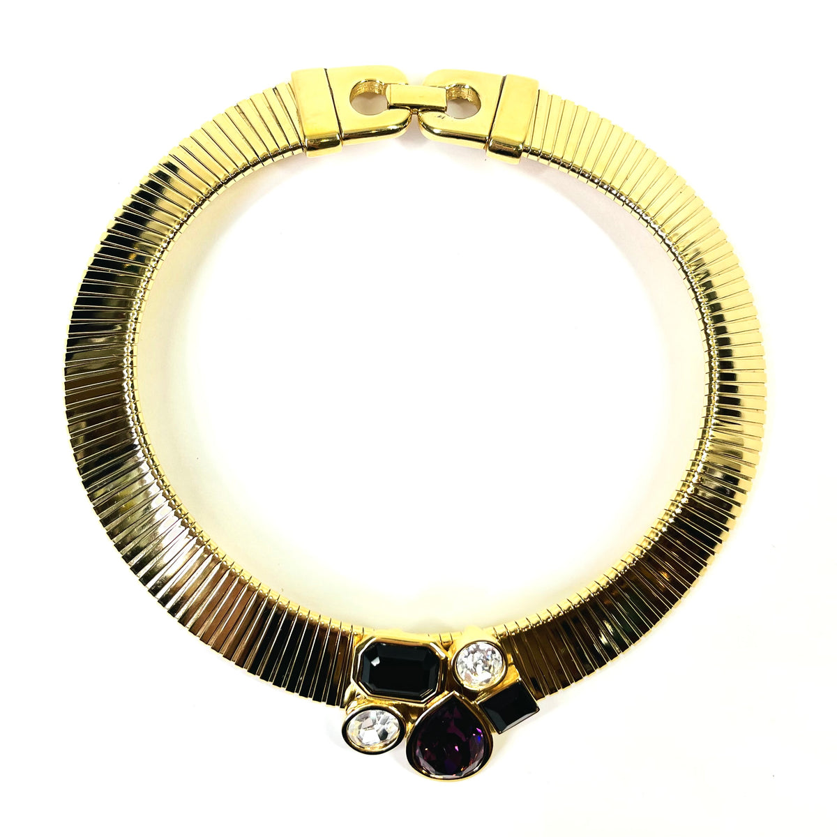 1980s GIVENCY TUBOGAS LINKS DIAMANTÉ PENDANT NECKLACE
