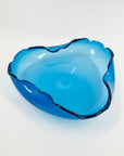 1960s MURANO BLUE GLASS PINCHED BOWL