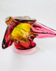 1960s SKLO UNION GREEN SOMMERSO GLASS VASE BY JOSEF HOSPODKA