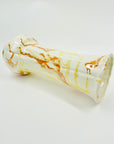 1970s JAPANESE WHITE YELLOW ORANGE DRIP GLAZE POTTERY VASE