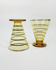 50s AMBER SILVER GILDED CONICAL/COCKTAIL GLASSES