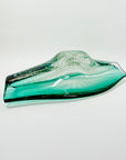 1950s MURANO TURQUOISE BLUE GLASS BOWL/ASHTRAY WITH CONTROLLED BUBBLES