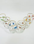 1950s HAND PAINTED HARLEQUIN GOLD GILDED GLASS TUMBLERS (Copy)