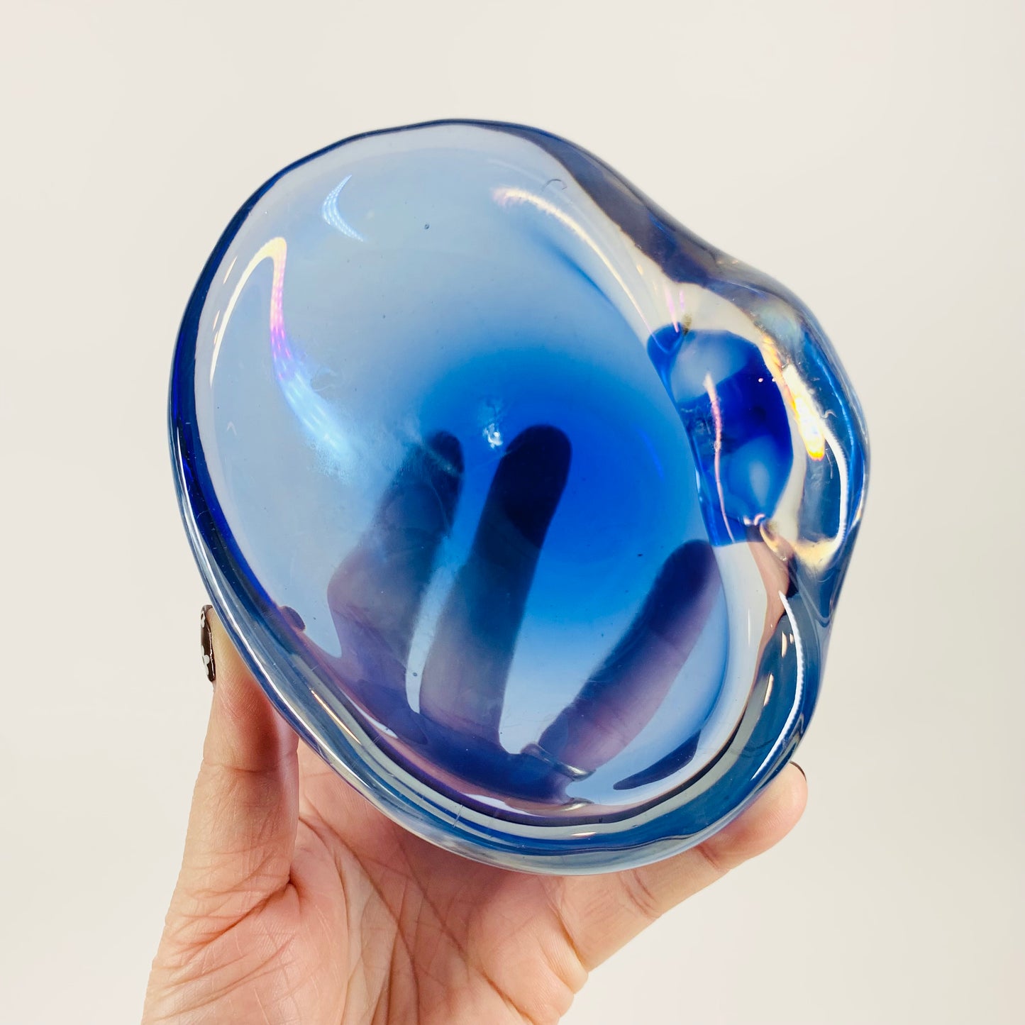 1970s MURANO COBALT BLUE SHELL BOWL/ASHTRAY