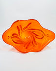 1970s JAPANESE MANDARIN/ORANGE SOMMERSO GLASS TWIST VASE/BOWL