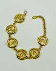 1982 CHANEL CC LOGO COIN LINKS BRACELET