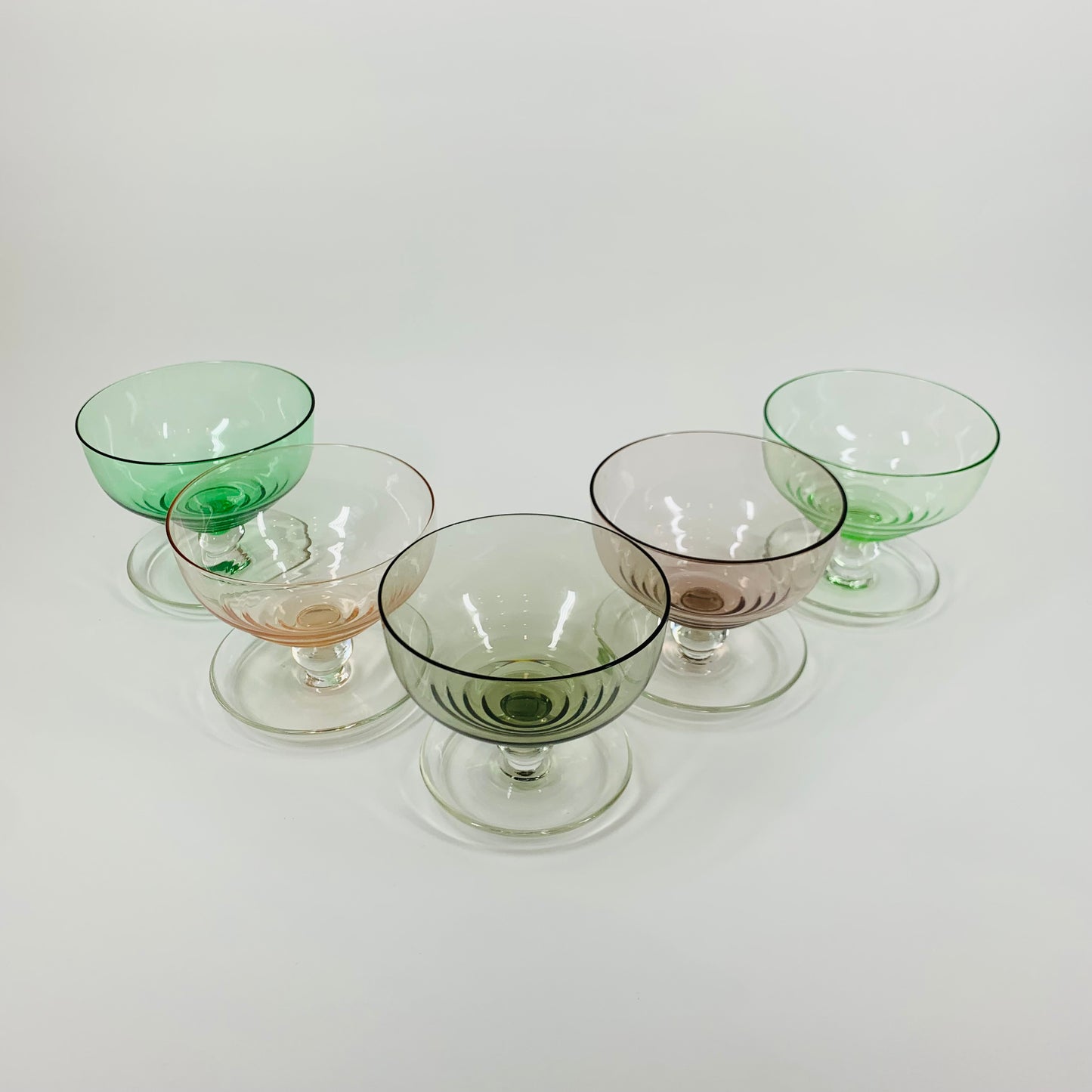 1950s HARLEQUIN COUPE/DESSERT BOWLS SET