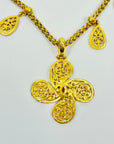 1995 CHANEL ARABESQUE LIMITED EDITION GOLD PLATED LOGO CHARM NECKLACE