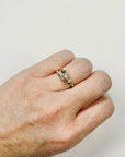 1990s VINTAGE TIFFANY & CO SILVER GOLD HOOK EYE LOVE KNOT CIRCLE RING
