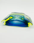 1940s GREEN COBALT BLUE SOMMERSO URANIUM GLASS BOWL