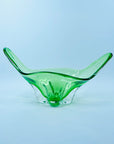1970s JAPANESE GREEN SOMMERSO GLASS FLAME BOWL