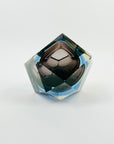 1960s BROWN GREEN YELLOW BLUE SOMMERSO DIAMOND FACETED GLASS BOWL