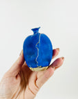1960s JAPANESE COBALT BLUE BRUTALIST MINI POTTERY VASE