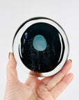 1999 ORREFORS SIGNED DARK BLUE GLASS STONE MINI BOWL/VASE