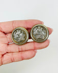 1950s CINER ALEXANDER THE GREAT COIN CLIP ON EARRINGS