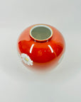 1970s JAPANESE NORITAKE ORANGE PORCELAIN DAISIES VASE