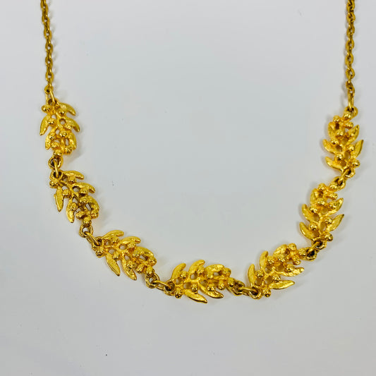 80s YVES ROCHER LEAF LINKS NECKLACE