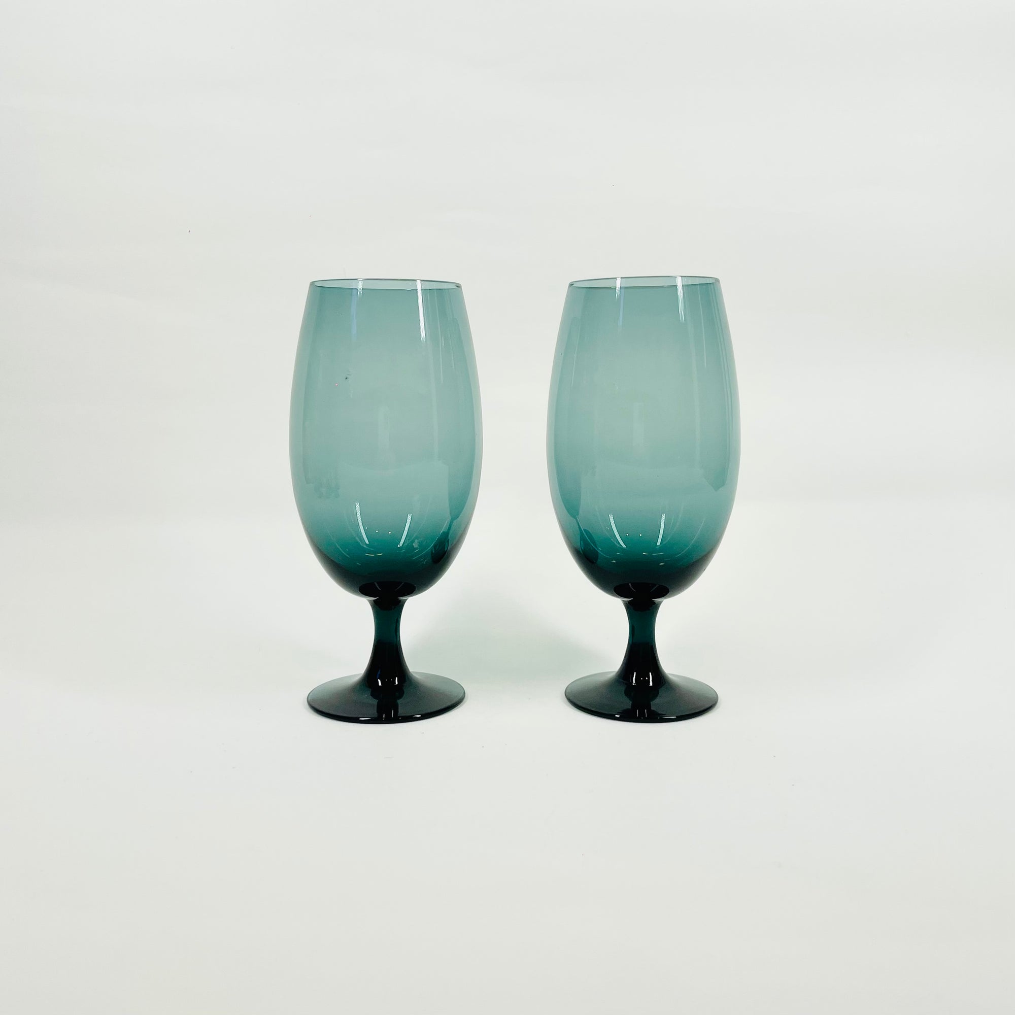 1960s SWEDISH CHRISTINA BLUE TEAL CASED GLASSES