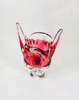 1960s SKLO UNION GREEN SOMMERSO GLASS VASE BY JOSEF HOSPODKA