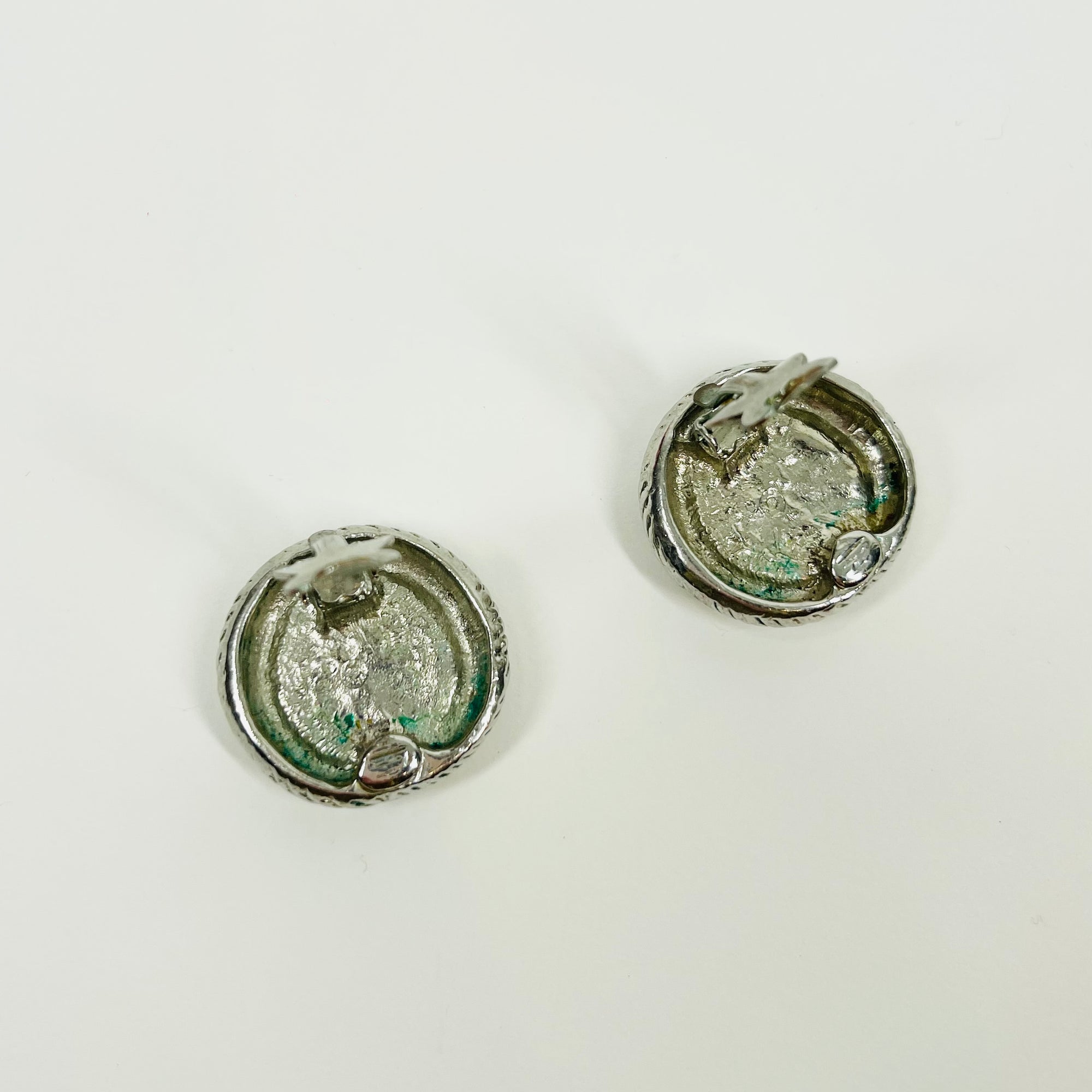 1950s CINER GOLD PLATED ROMAN COIN CLIP ON EARRINGS