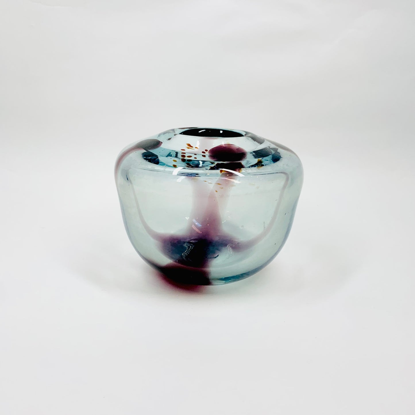 PURPLE ART GLASS OVOID VASE