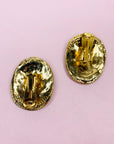 60s BLACK ENAMEL SPIRAL FILIGREE EARRINGS