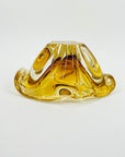 1960s ITALIAN MURANO AMBER GOLD SOMMERSO GLASS ASHTRAY/BOWL