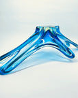 X-LARGE 1940s URANIUM MURANO BLUE SOMMERSO GLASS BOWL