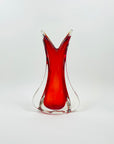 1950s RED MURANO FISHTAIL POSY VASE