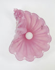 1950s PINK MURANO OPALINE GLASS SHELL BOWL WITH PEARL