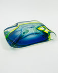 1940s GREEN COBALT BLUE SOMMERSO URANIUM GLASS BOWL