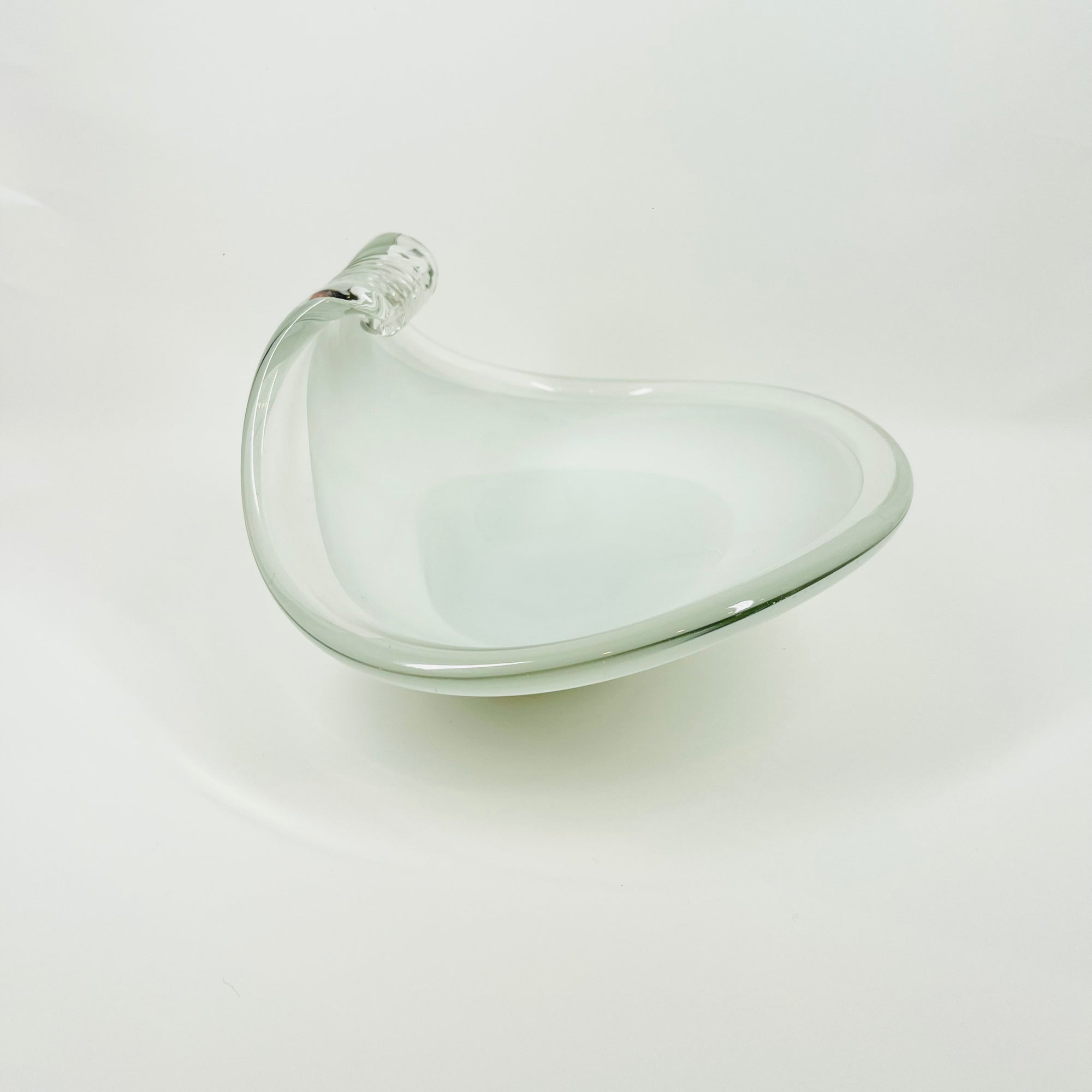 1970s JAPANESE CASED WHITE GLASS HOKUSAI WAVES BOWL
