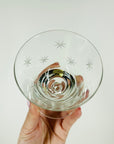 1940s ETCHED STAR SHORT STEM MINI PORT GLASSES