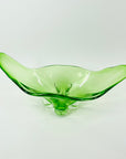 1970s JAPANESE GREEN SOMMERSO GLASS FLAME BOWL