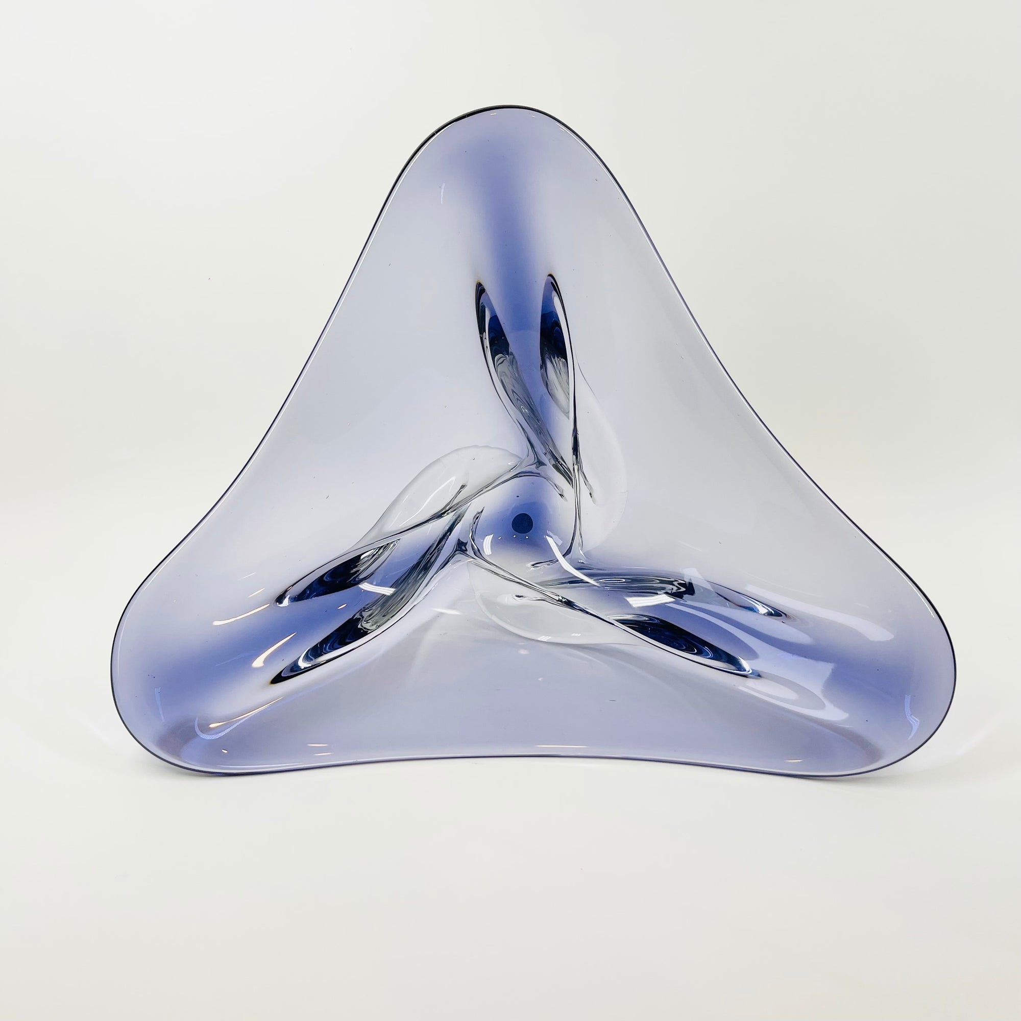 LARGE 1970s JAPANESE PURPLE SOMMERSO GLASS BOWL