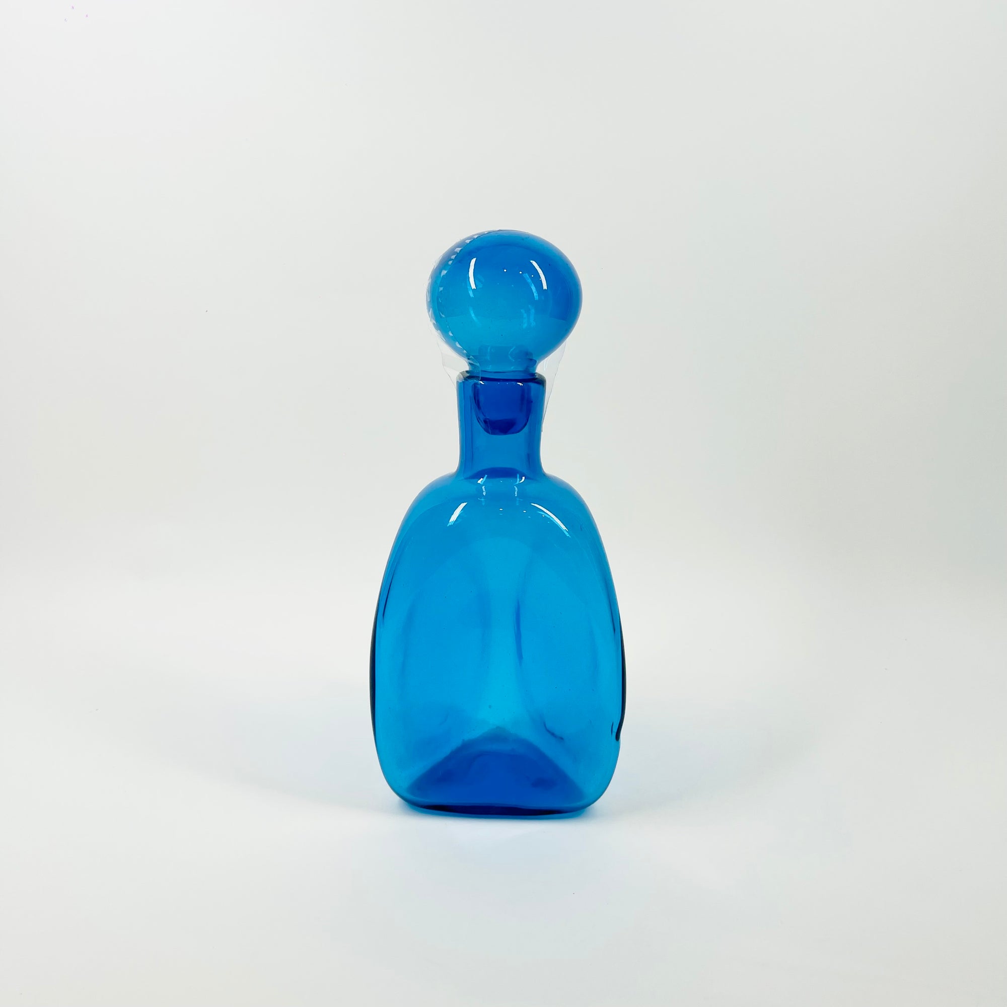 1970s BLENKO KINGFISHER BLUE GLASS DECANTER