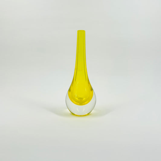 1950s MURANO YELLOW SOMMERSO GLASS PAPERWEIGHT MINI VASE