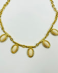 1960s MONET WHITE ENAMEL FANCY LINKS CHAIN NECKLACE