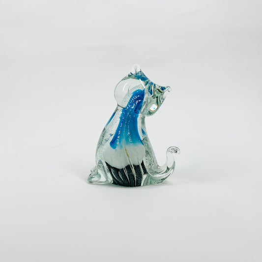 BLUE ART GLASS CAT