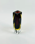 1950s BROWN AMETHYST YELLOW MURANO SOMMERSO FACETED GLASS VASE
