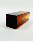 1960s BURNT HONEY BROWN SOMMERSO GLASS BLOCK VASE