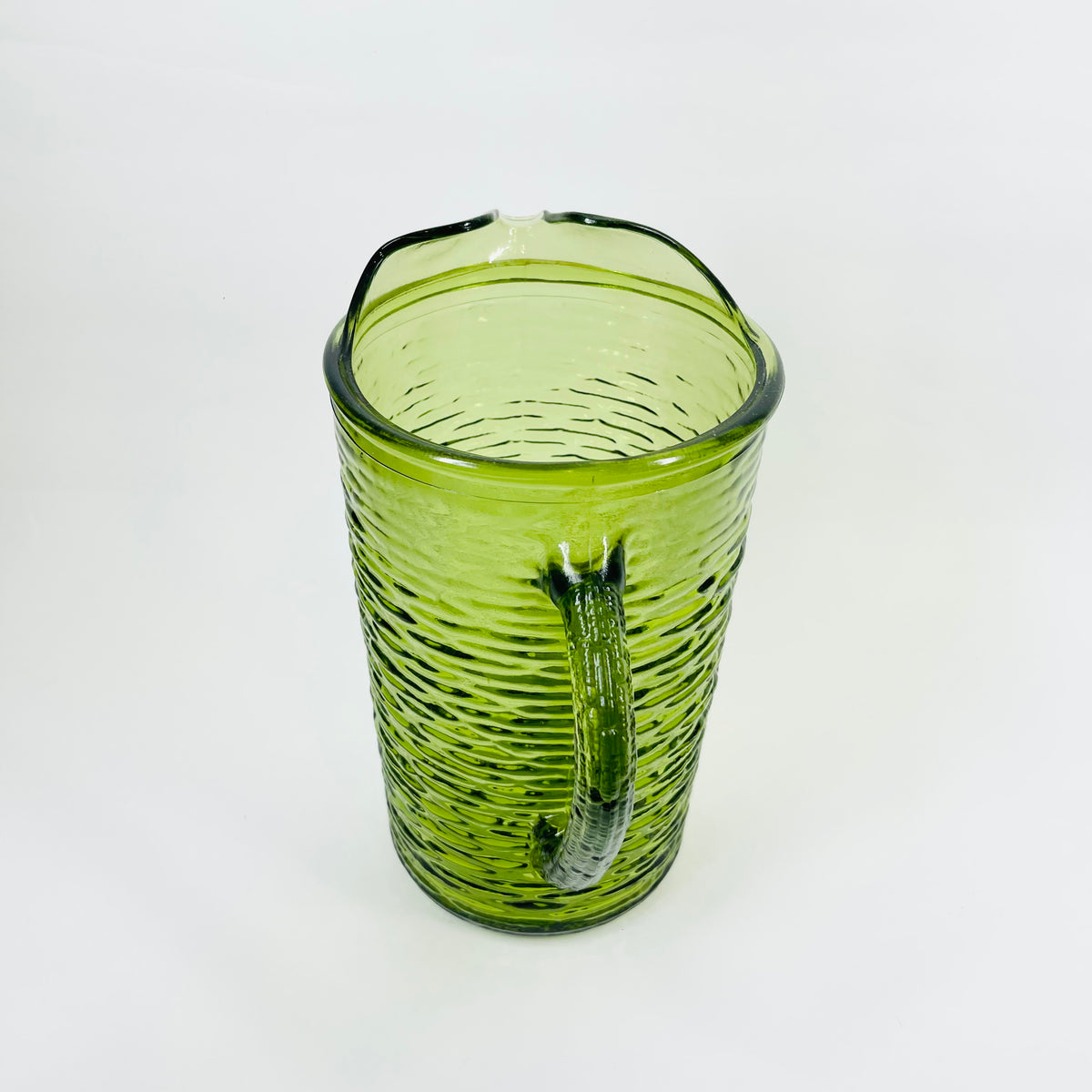1970s ANCHOR HOCKING GREEN BARK GLASS TUMBLERS