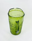 1970s ANCHOR HOCKING GREEN BARK GLASS TUMBLERS